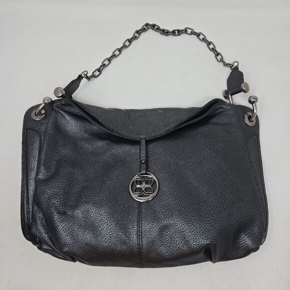 BCBG MaxAzria Medium Metallic Gray Fern Green Hobo Tote Shoulder Bag Purse - Picture 1 of 16